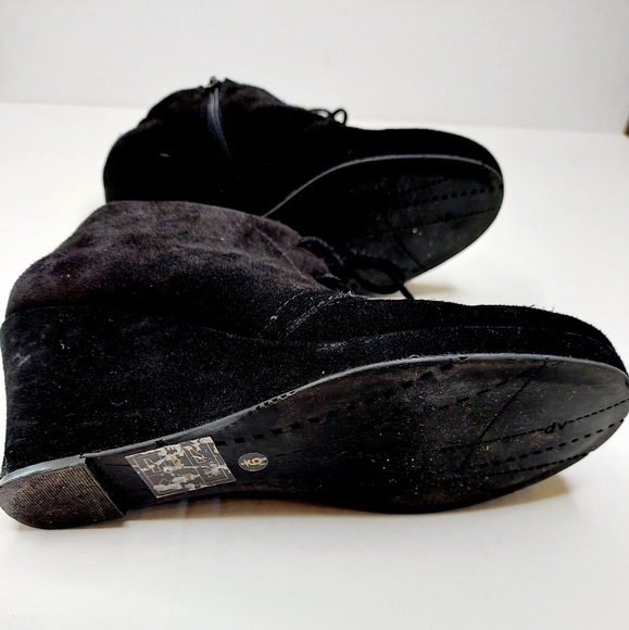 Dolce Vita Black Size 9 Lace Up Wedge Booties - Picture 5 of 12